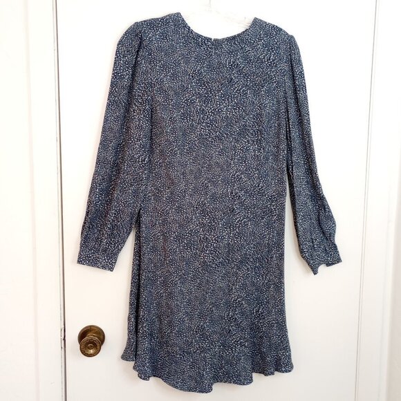 Loft Petite Cheetah Print Long Sleeve Ruffle Dress - Picture 1 of 9